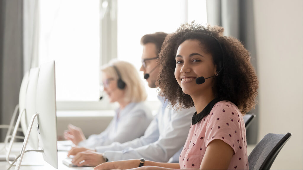 Smiling phone agent