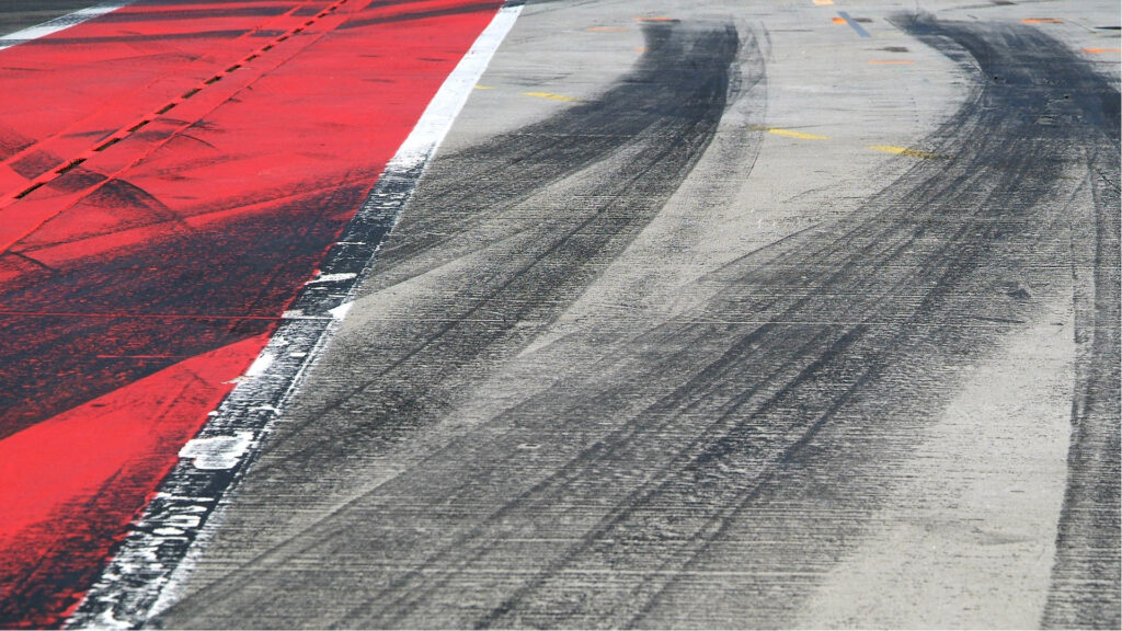 tire marks on road