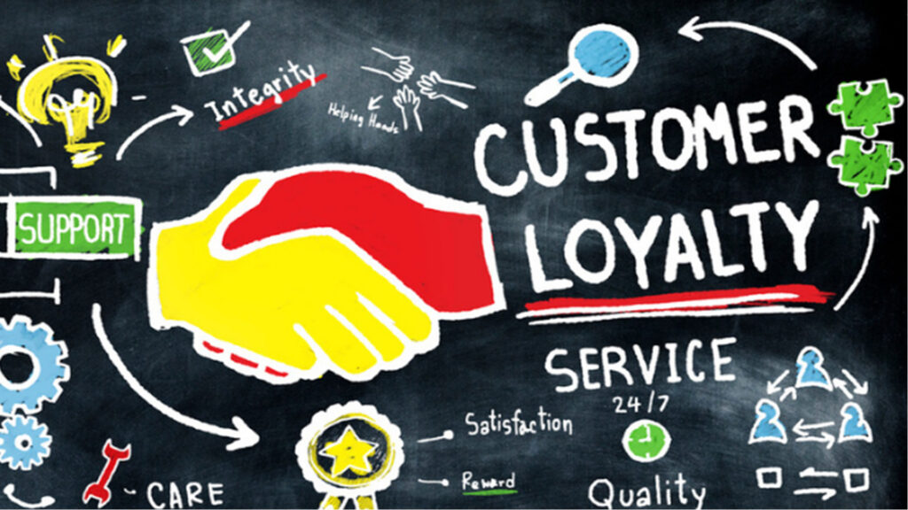 customer loyalty written on chalkboard