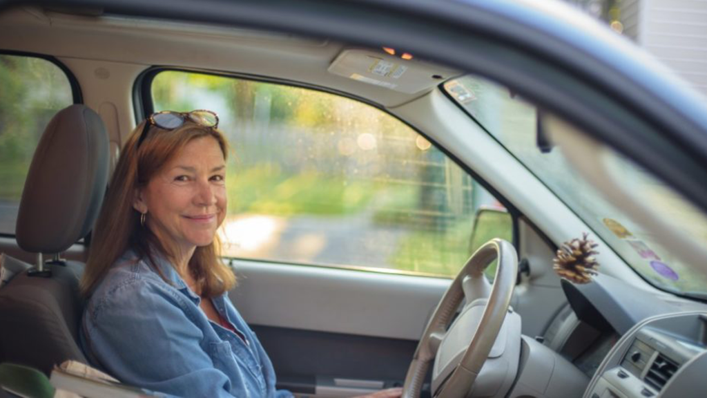woman in car