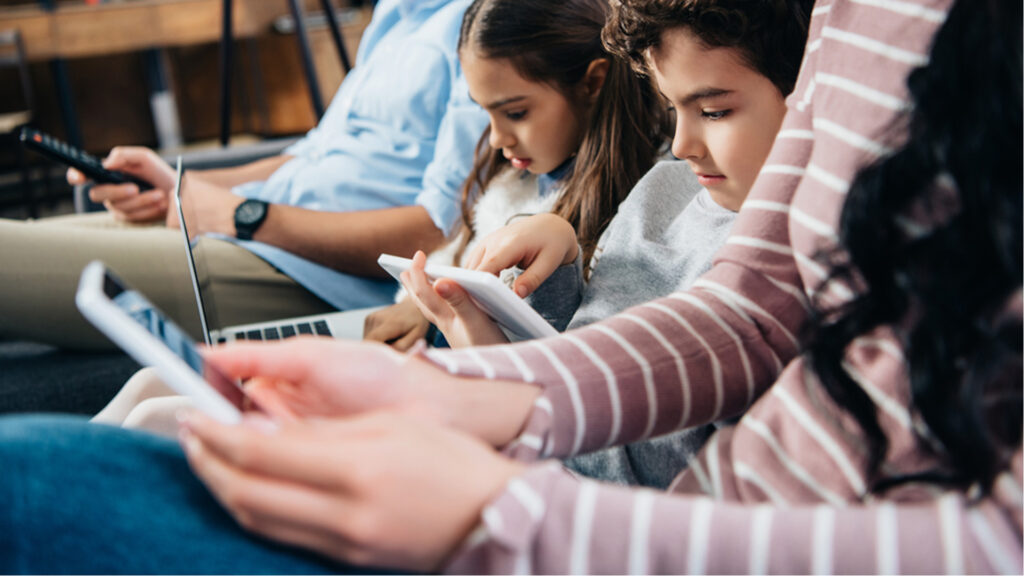 People watching tv on devices