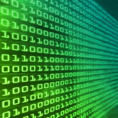 Automotive customer data is represented by binary code.